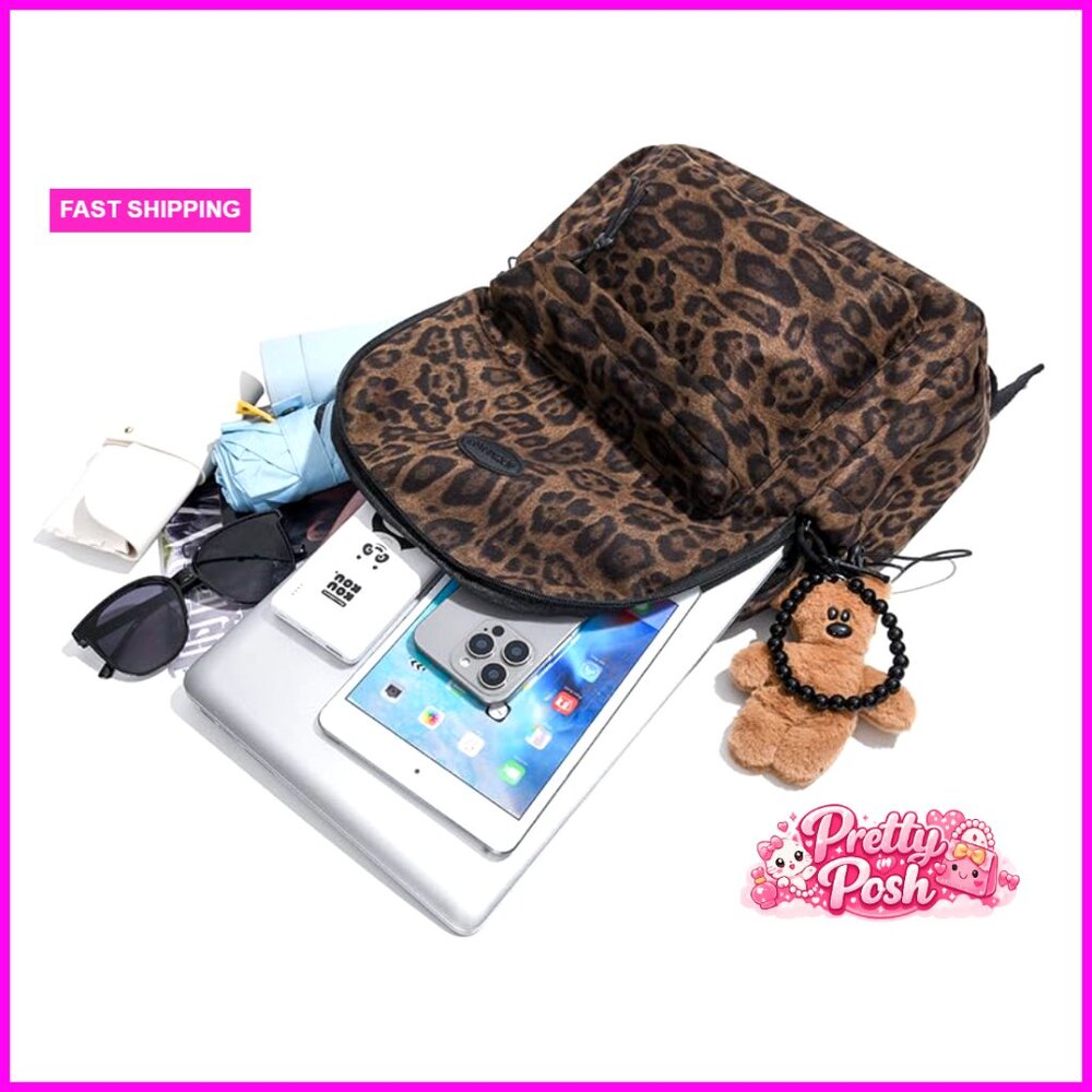 Leopard Print Backpack Daypack with Adjustable St… - image 3